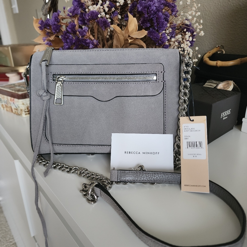 Rebecca Minkoff Gray Suede Crossbody Bag